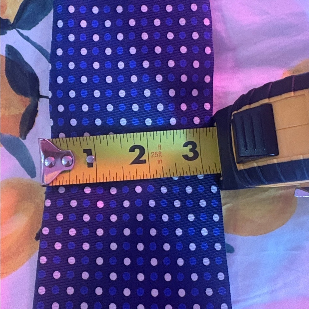 RALPH lAUREN NAVY AND WHITE POLKA DOTS 100. SILK MENS - Picture 6 of 7